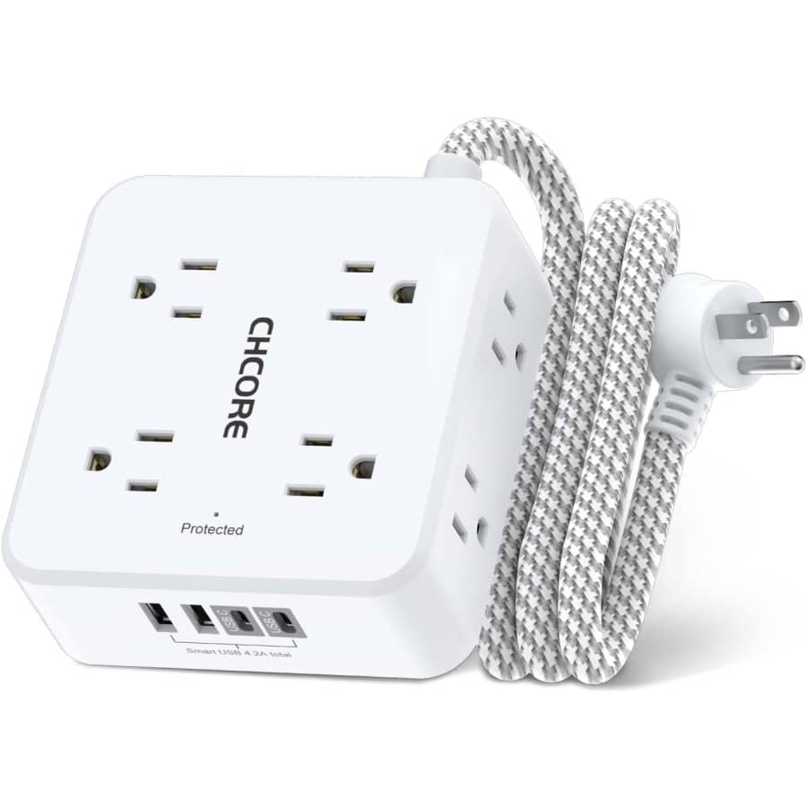 8-Outlet Power Strip w/ 4 USB Ports and 5-Foot Cord: $8.97