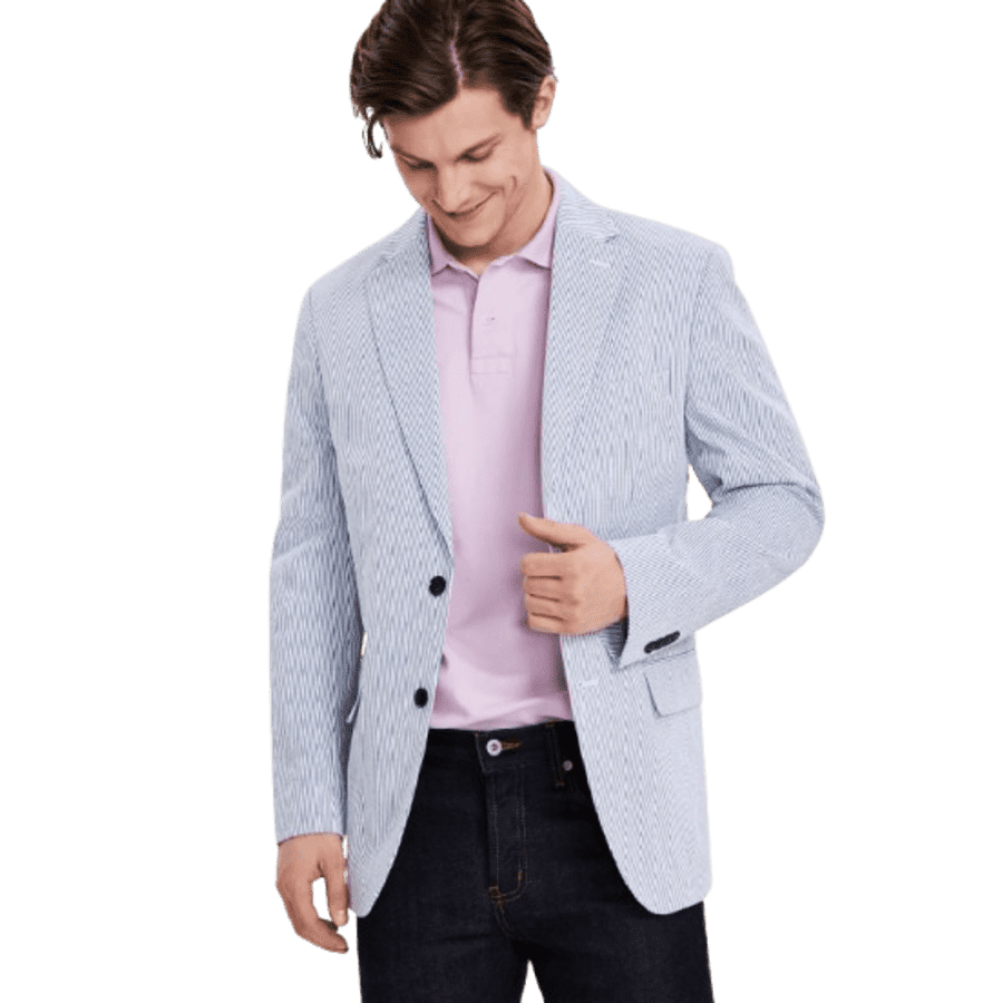 Tommy Hilfiger Men's Modern-Fit Seersucker Sport Coat: $37.49