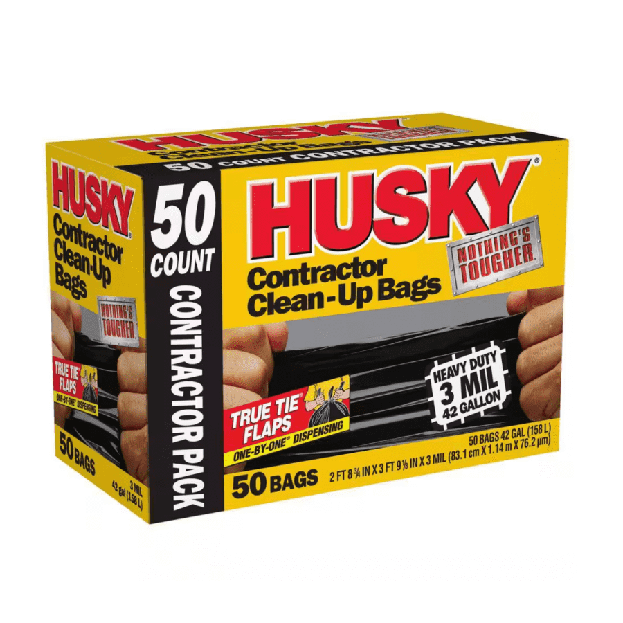 Husky 42-Gallon Contractor Bag 50-Pack: $30