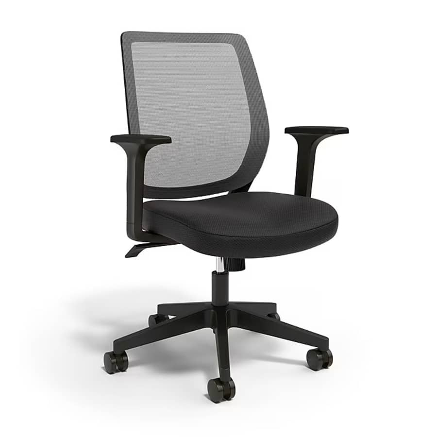 Staples Essentials Ergonomic Fabric Swivel Task Chair: $80 Staples Essentials Ergonomic Fabric Swivel Task Chair: $80