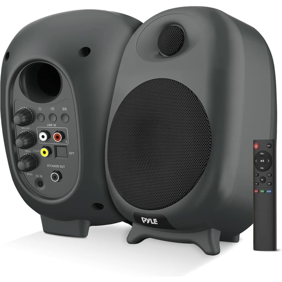 Pyle HiFi 60W Powered Bluetooth Bookshelf Monitor Speaker Set: $53