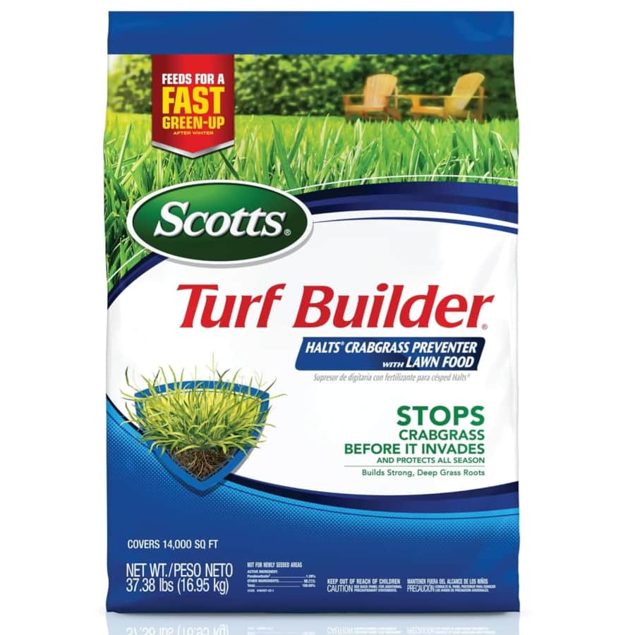 Scotts Turf Builder Halts Crabgrass Preventer 37.4-lb. Bag: $29 Scotts Turf Builder Halts Crabgrass Preventer 37.4-lb. Bag: $29