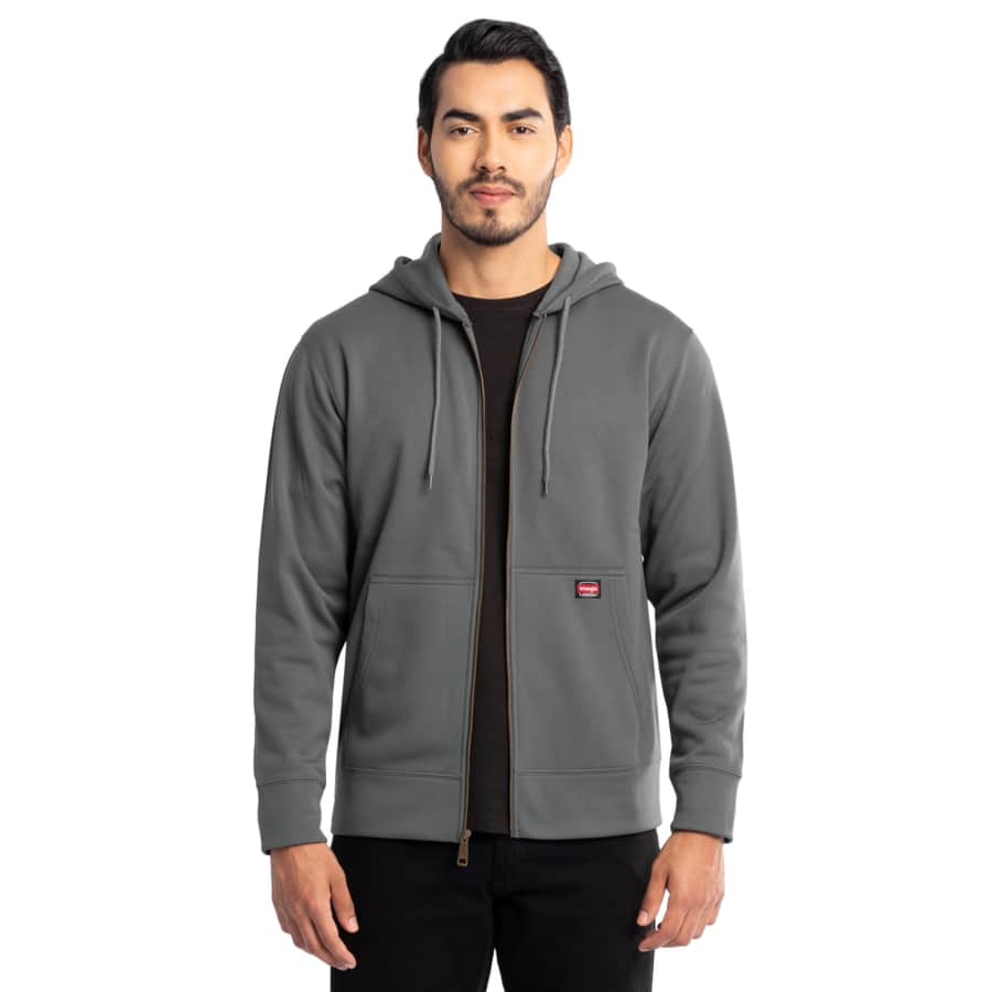Wrangler Workwear Men's Full Zip Performance Fleece Hooded Work Jacket: $15 Wrangler Workwear Men's Full Zip Performance Fleece Hooded Work Jacket: $15