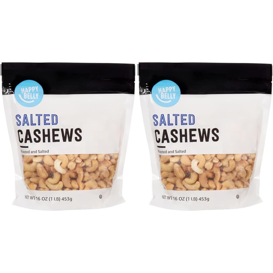 Happy Belly 16-oz. Roasted Salted Cashews 2-Pack: $10.50 Happy Belly 16-oz. Roasted Salted Cashews 2-Pack: $10.50