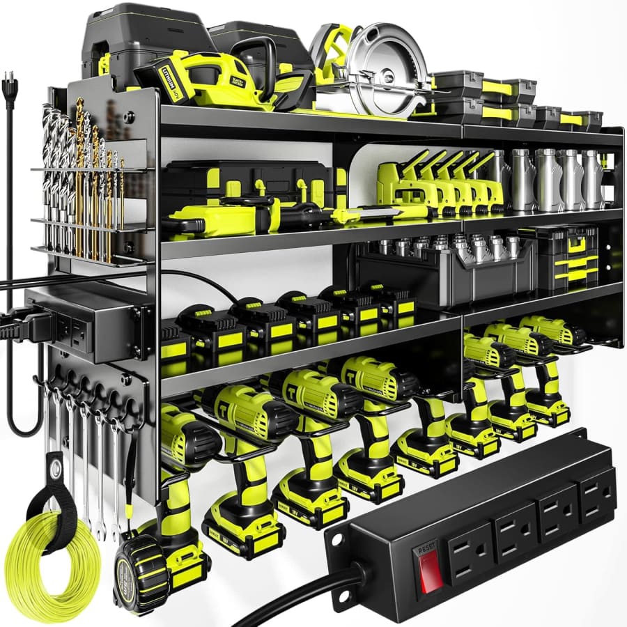 Large Wall Mount Power Tool Organizer w/ Charging Station: $56 Large Wall Mount Power Tool Organizer w/ Charging Station: $56