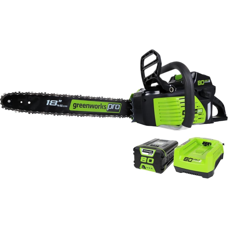 Greenworks 80V 18" Brushless Cordless Chainsaw w/ Battery and Charger: $229