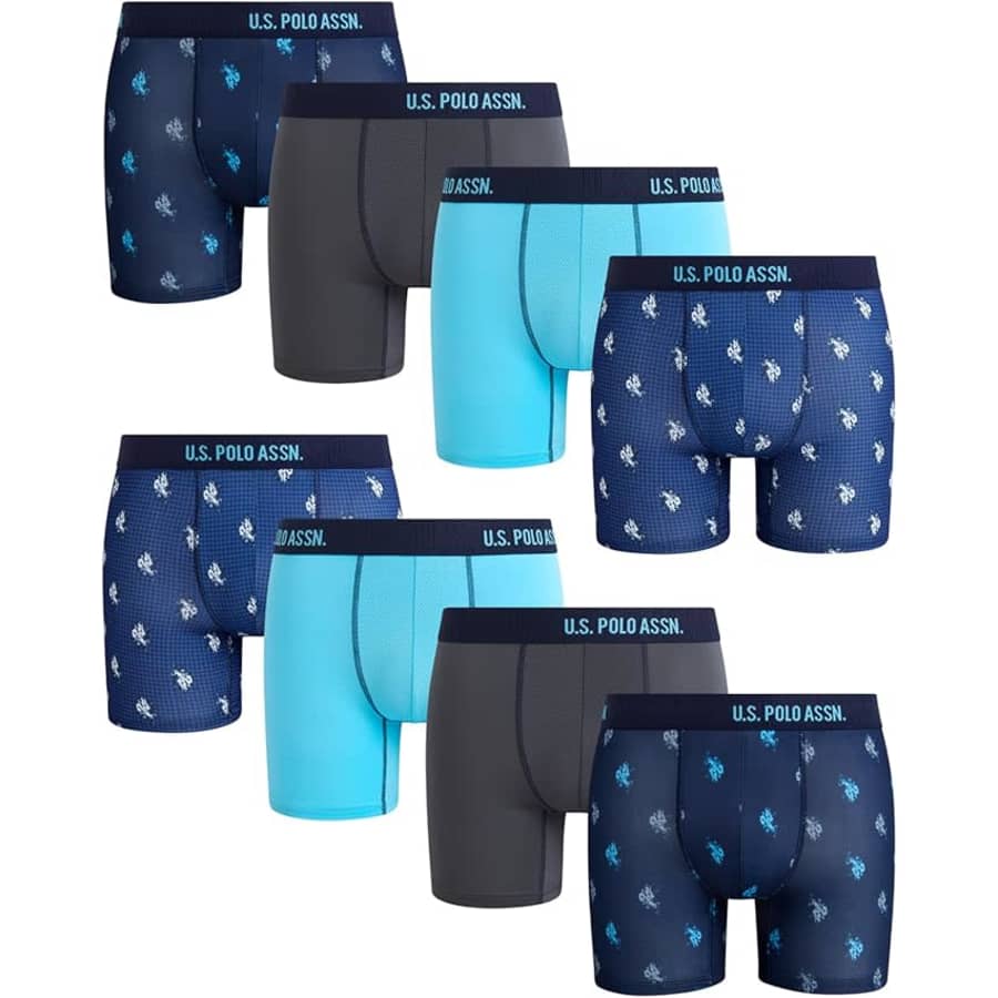 U.S. Polo Assn. Men's Boxer Brief 8-Pack (Large): $16