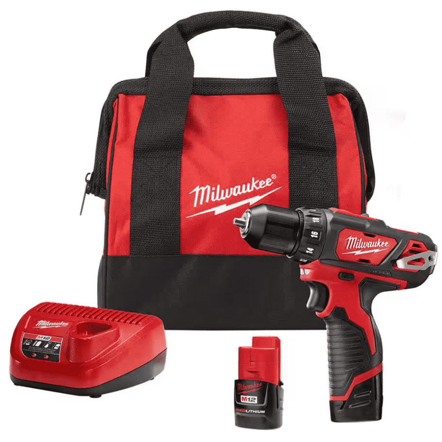 Milwaukee M12 12V 3/8" Drill/Driver Kit w/ Two 1.5Ah Batteries, Charger & Tool Bag: $79 Milwaukee M12 12V 3/8" Drill/Driver Kit w/ Two 1.5Ah Batteries, Charger & Tool Bag: $79
