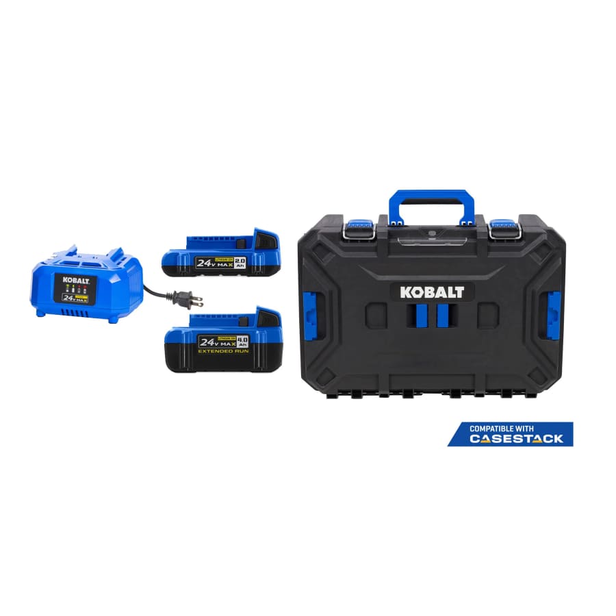 Kobalt 24V Lithium-ion Battery 2-Pack Starter Kit with Toolbox: $79