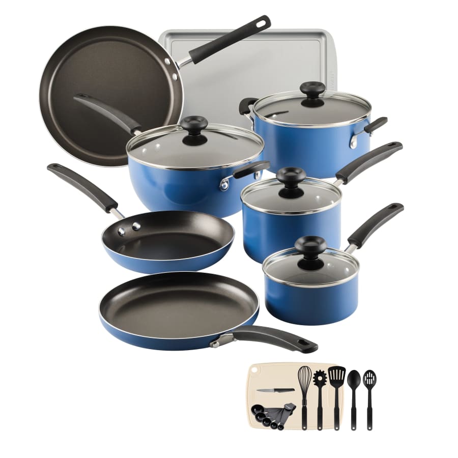 Farberware Easy Clean 24-Piece Aluminum Nonstick Cookware Set: $49