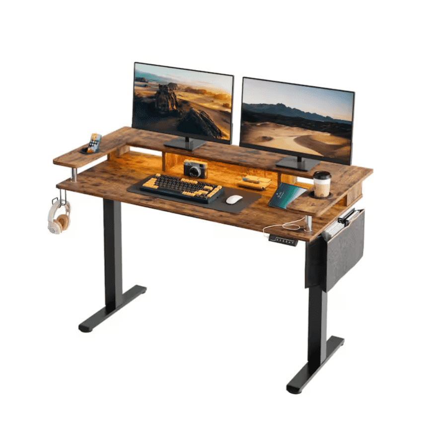 58" Rectangular Rustic Wood Computer Desk: $169.15