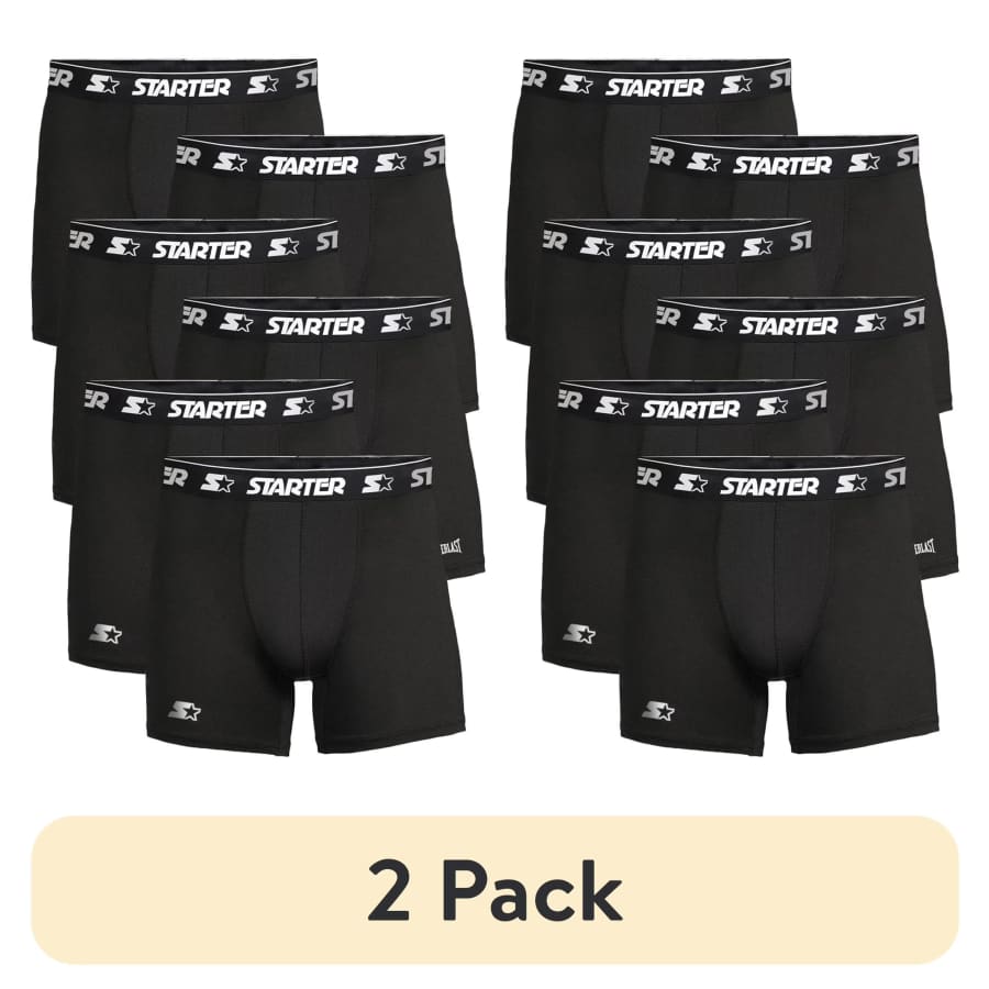 Starter Men's Active Performance Boxer Briefs 12-Pack: $9
