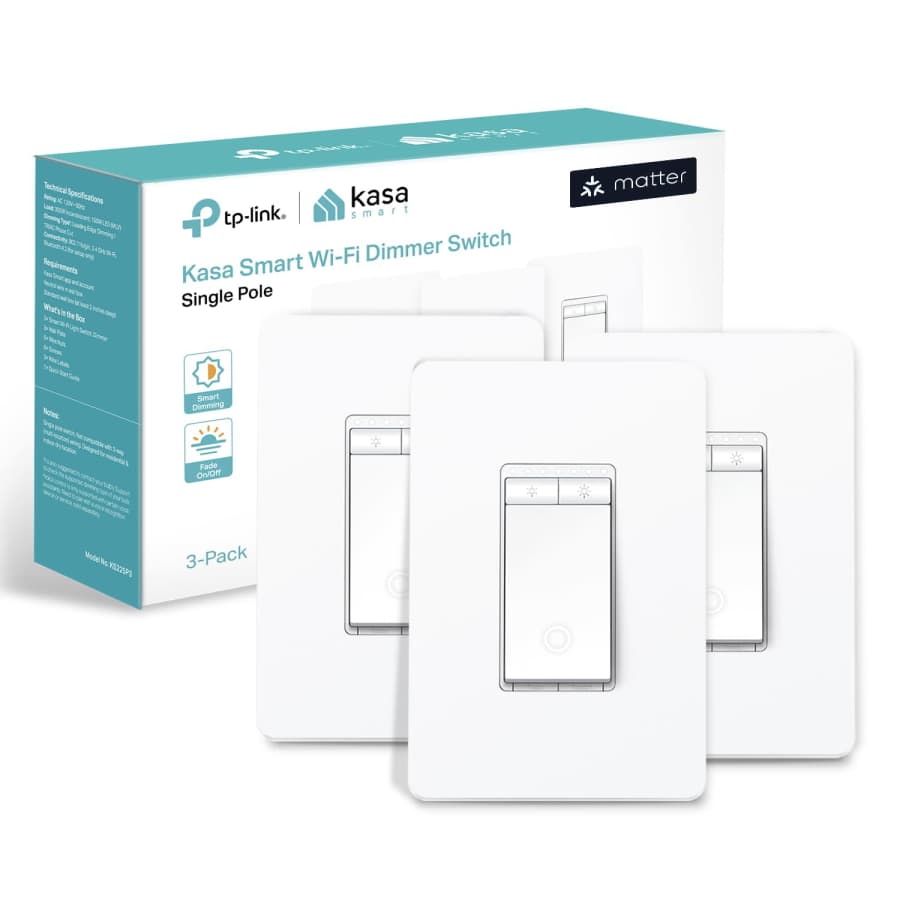 Kasa Smart Kasa Matter Smart Dimmer Switch 3-Pack: $60 Kasa Smart Kasa Matter Smart Dimmer Switch 3-Pack: $60