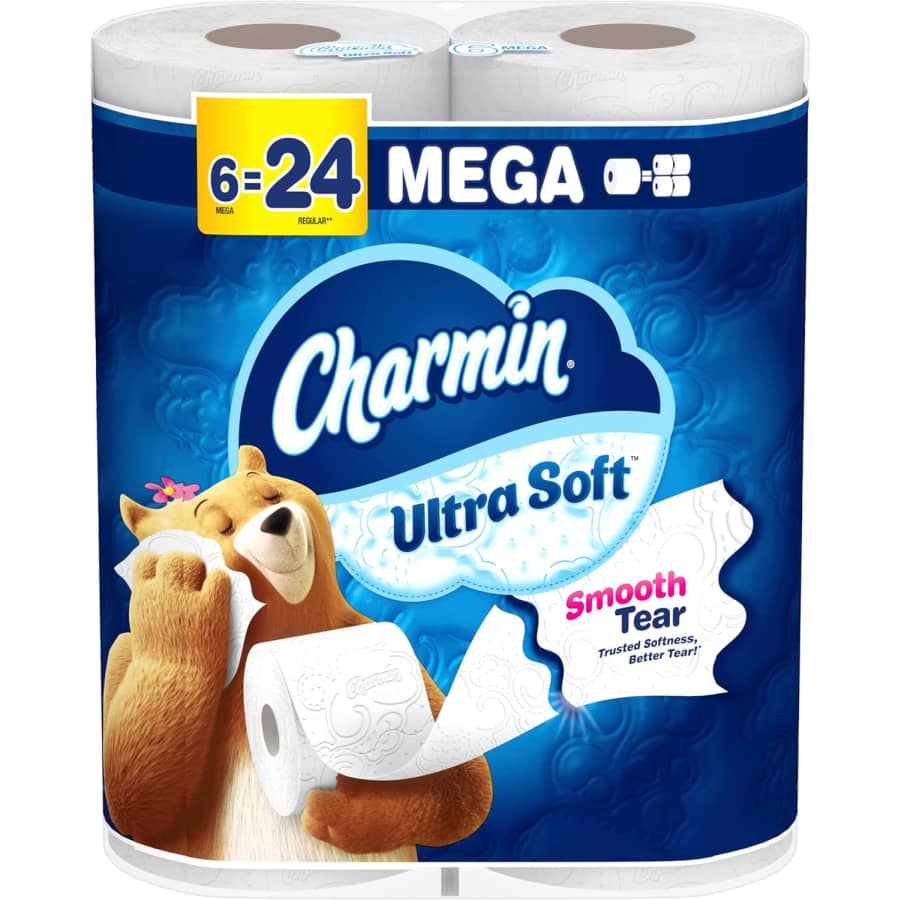Charmin Ultra Soft Toilet Paper Mega Roll 6-Pack: $6