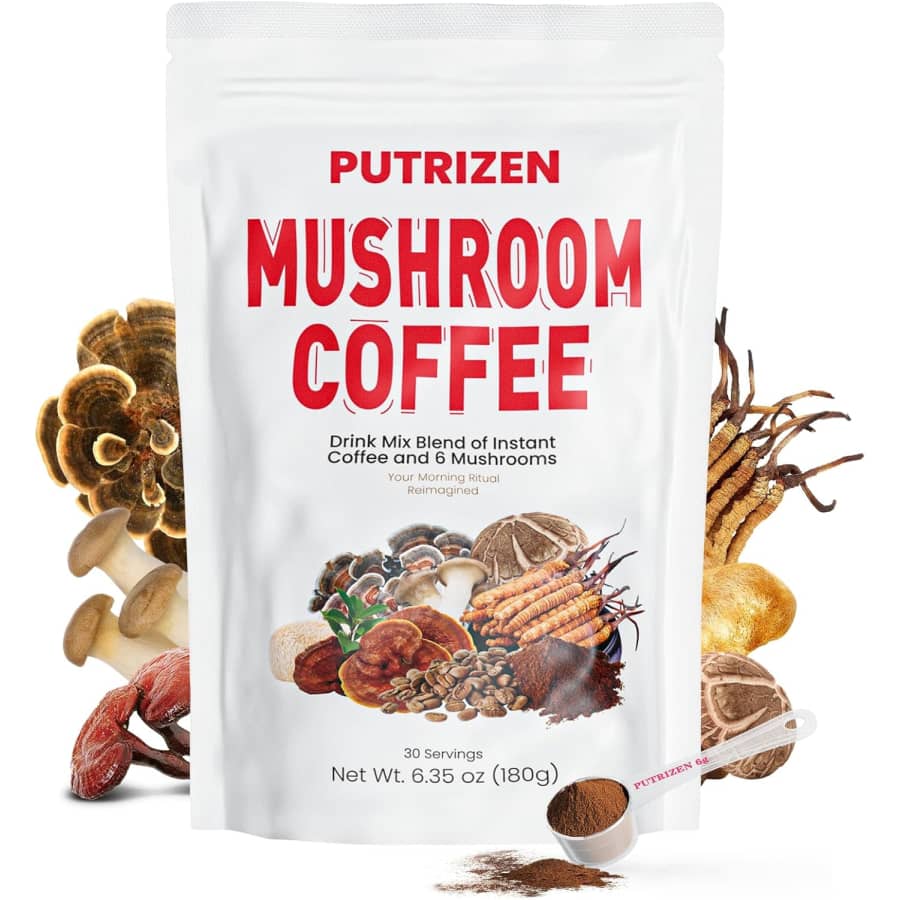 Putrizen 30-Serving 2,500mg Mushroom Coffee 6.35-oz. Bag: $5.99 Putrizen 30-Serving 2,500mg Mushroom Coffee 6.35-oz. Bag: $5.99