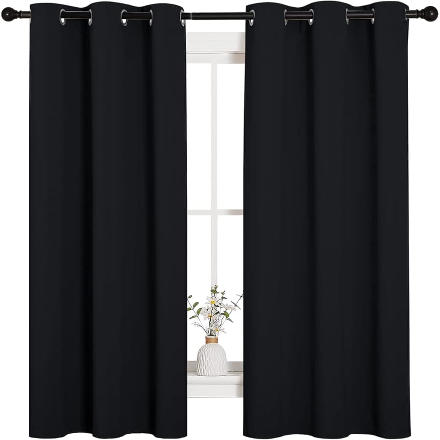 Nicetown 42" x 63" Insulated Grommet Blackout Curtains: $9.99