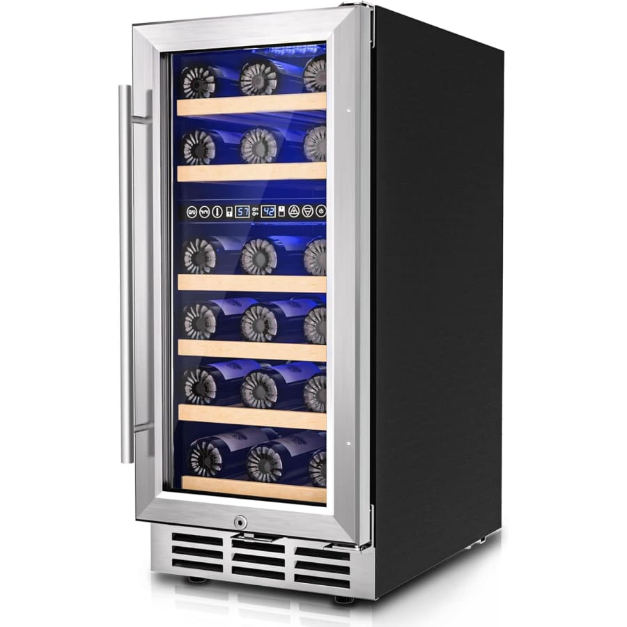 Icyglee 15" Dual Zone 30-Bottle Wine Fridge: $258 in cart