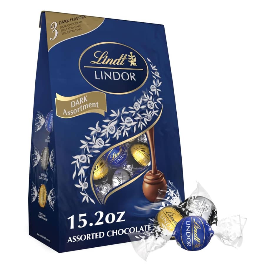 Lindt Lindor Assorted Dark Chocolate Candy Truffles 15.2-oz. Box: $10