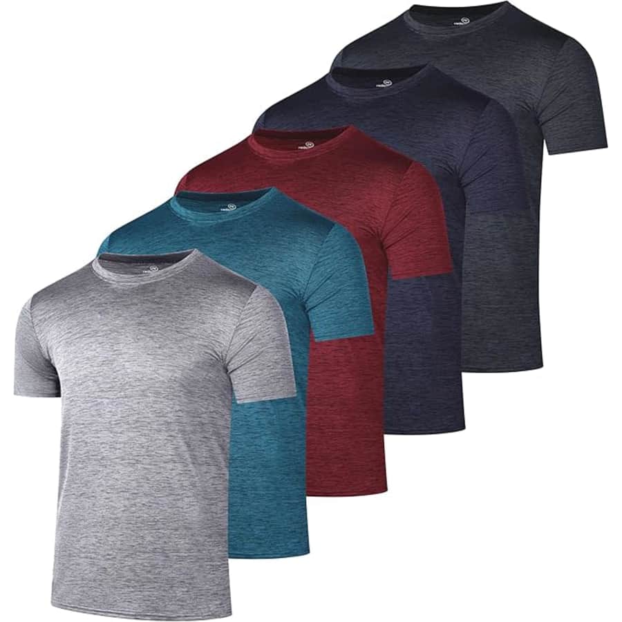 Real Essentials Men's Dry-Fit Performance T-Shirt 5-Pack: $28 Real Essentials Men's Dry-Fit Performance T-Shirt 5-Pack: $28