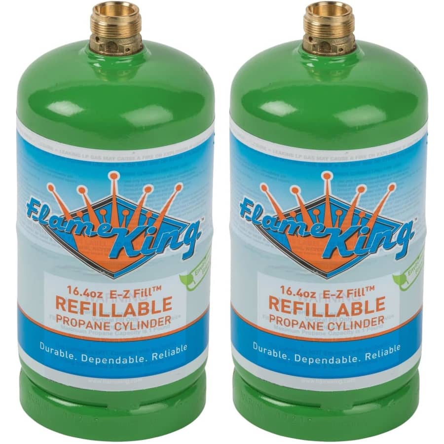 Flame King Refillable 1-lb. Empty Propane Cylinder 2-Pack: $25 w/ Prime Flame King Refillable 1-lb. Empty Propane Cylinder 2-Pack: $25 w/ Prime
