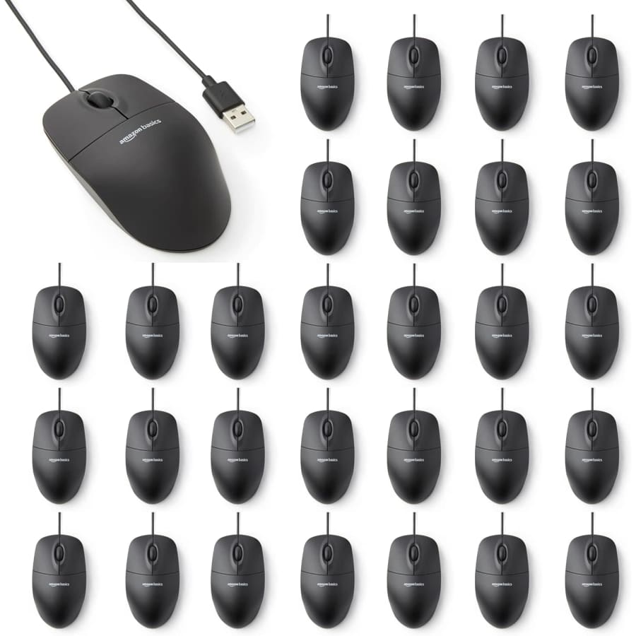 Amazon Basics 3-Button Wired USB Computer Mouse 30-Pack: $91 Amazon Basics 3-Button Wired USB Computer Mouse 30-Pack: $91