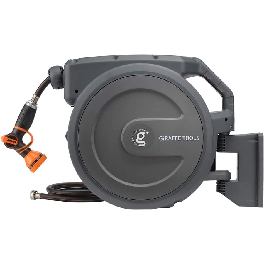 Giraffe Tools 1/2" 100-Foot Retractable Garden Hose Reel: $84
