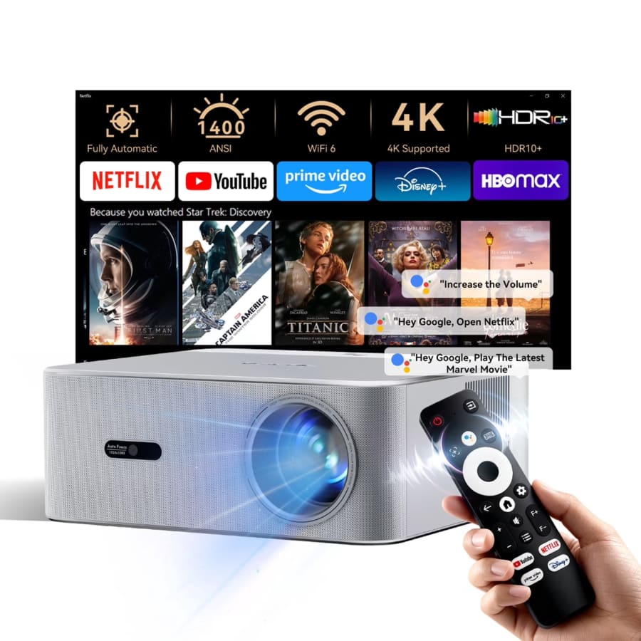 Oscal PV800Pro 1400ANSI 4K Projector with WiFi 6: $199.79