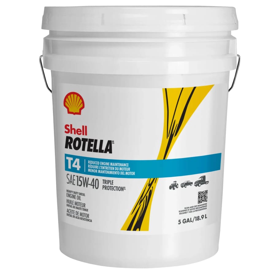 Shell Rotella T4 Triple Protection 15W-40 Diesel Engine Oil 5-Gallon Drum: $71