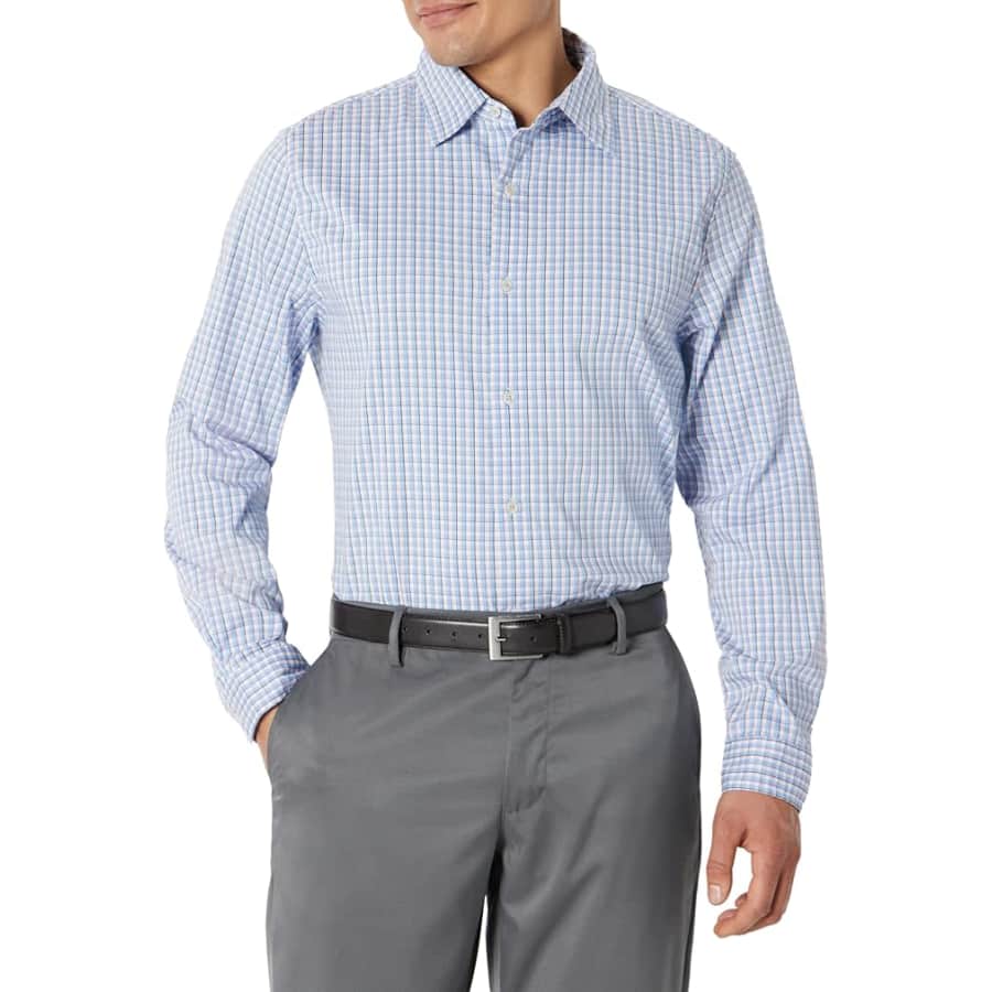 Amazon Essentials Men's Slim-Fit Long Sleeve Dress Shirt: $7.96
