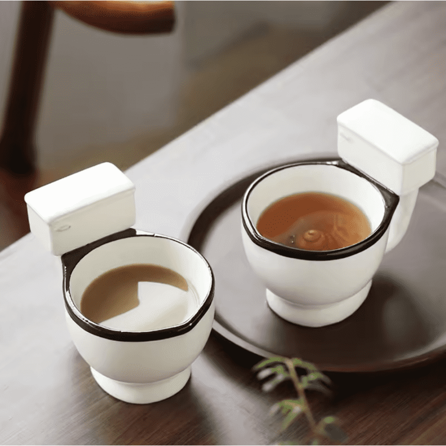 Toilet-Shaped Ceramic Coffee Mugs: 2 for $6.54