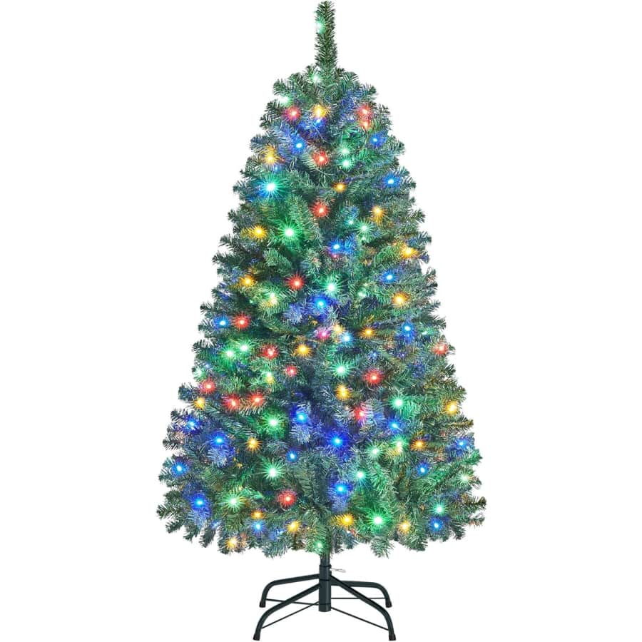 Yaheetech 4.5-Foot Pre-lit Artificial Christmas Tree: $43.19