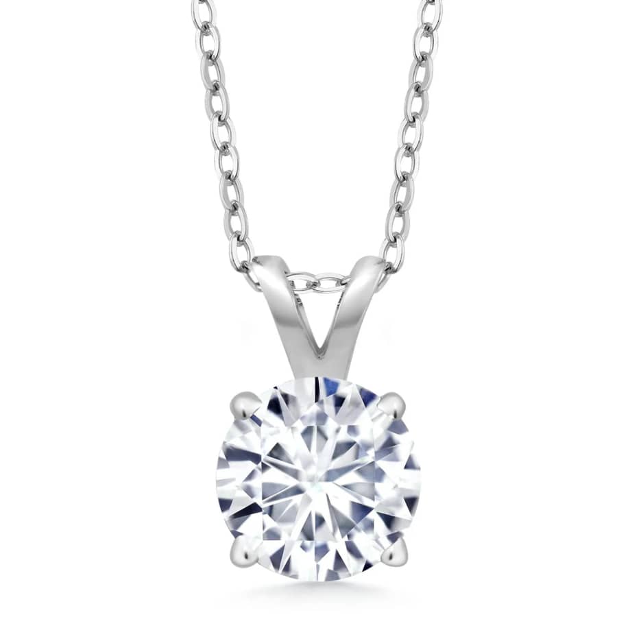 2-TCW Created Moissanite Solitaire Pendant Necklace: $129