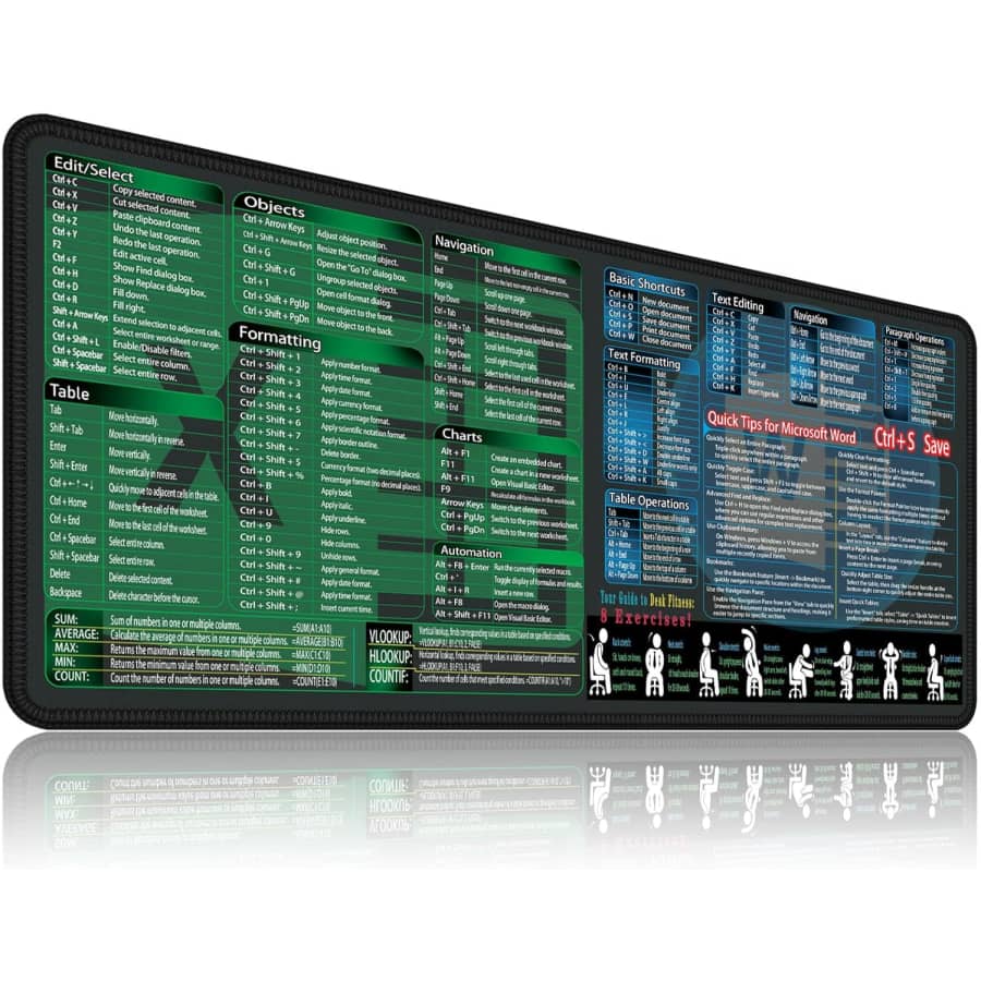 Excel & Word Cheat Sheet Mousepad: $6.39 w/ Prime Excel & Word Cheat Sheet Mousepad: $6.39 w/ Prime