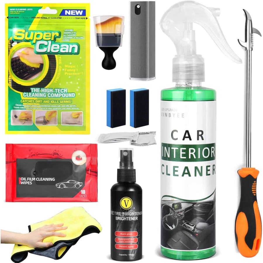 11-Piece Car Interior Cleaning Kit: $9.99 11-Piece Car Interior Cleaning Kit: $9.99