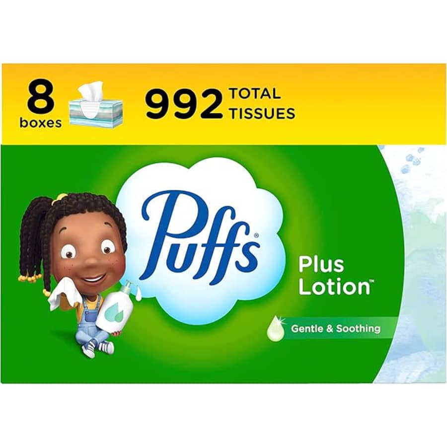 Puffs Plus Lotion Facial Tissues 124-Count 8-Pack: $12 via Sub. & Save