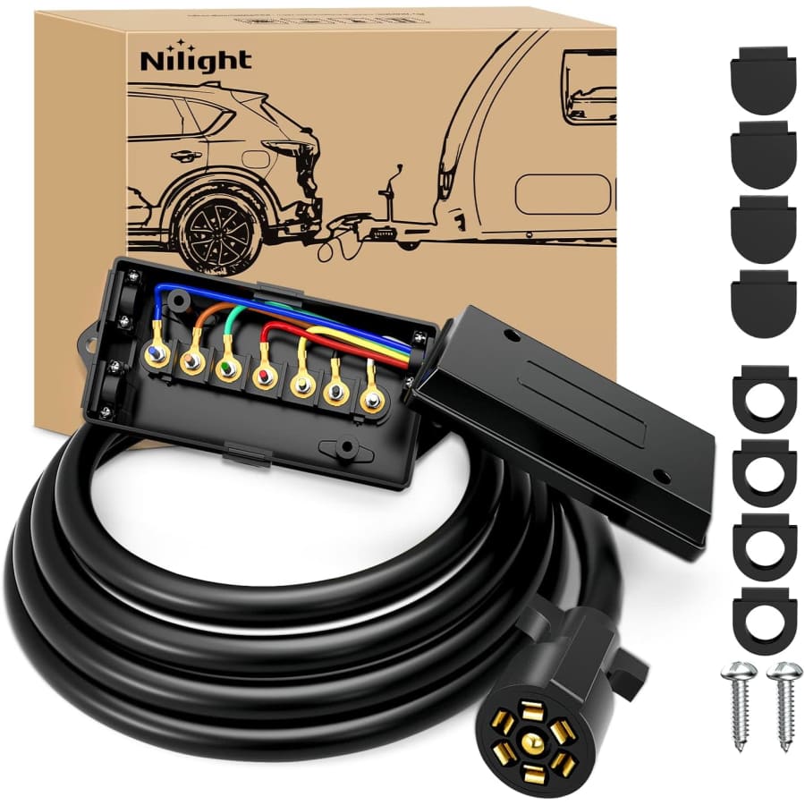 Nilight 7-Way Trailer Plug with Junction Box: $29.15
