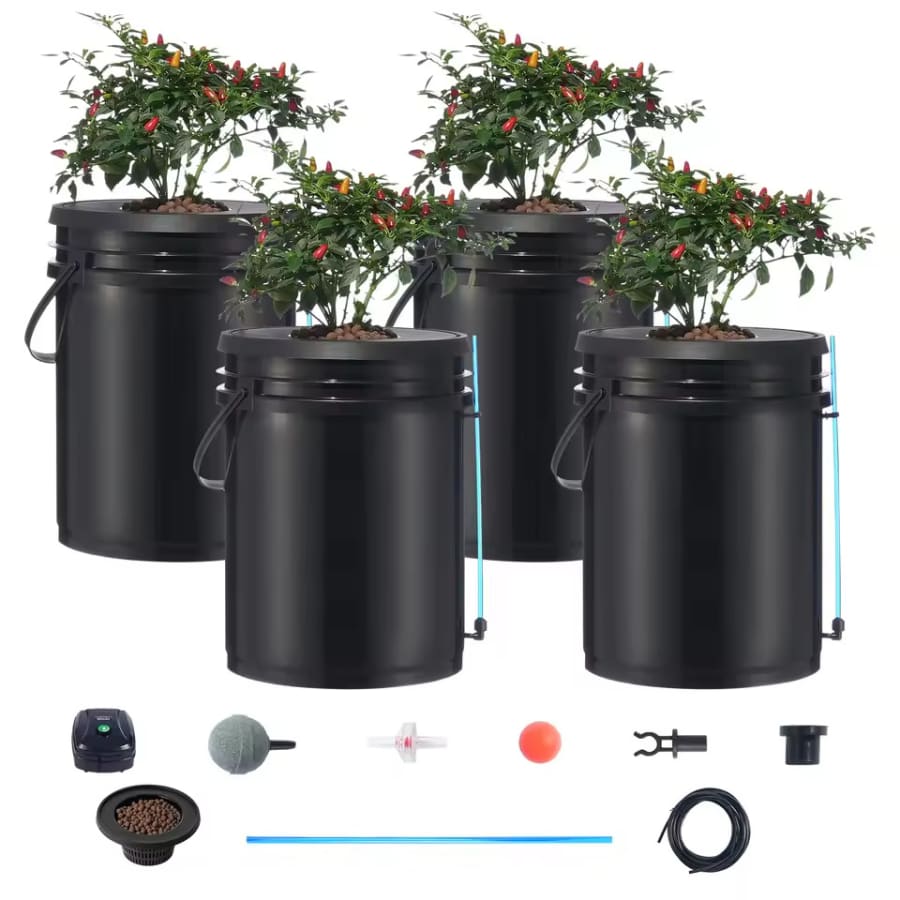 SucceBuy 5-Gallon Hydroponic Deep Water Culture 4-Count Bucket System: $85.26