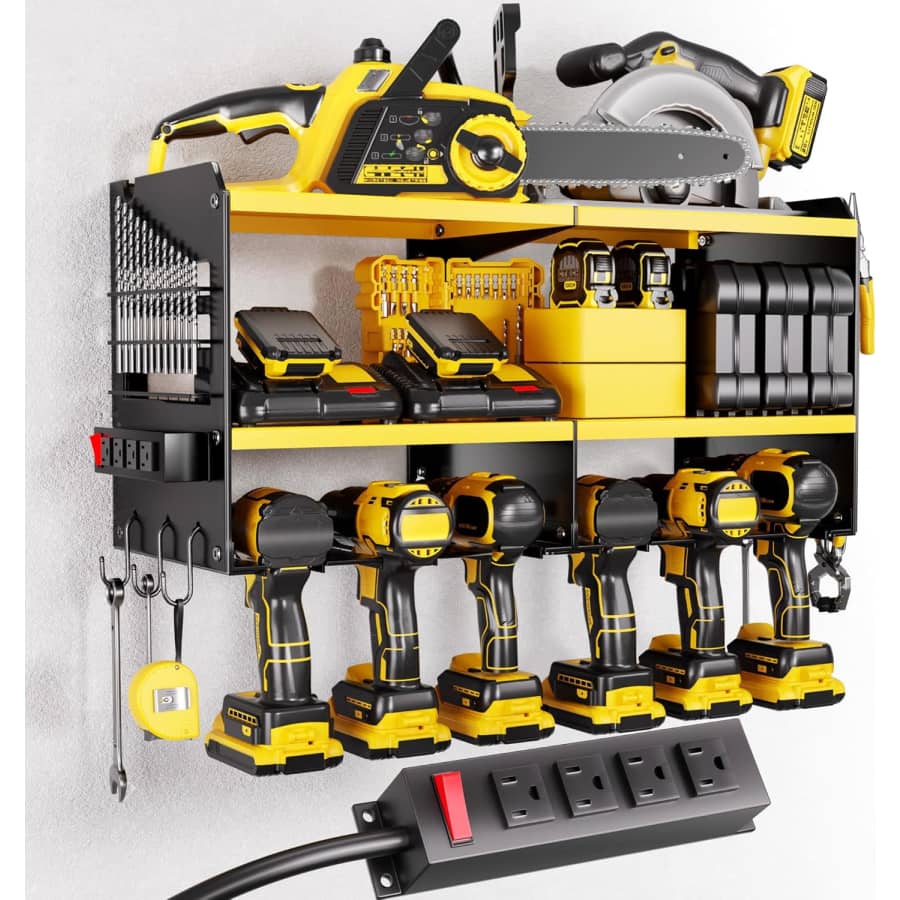 3-Tier 6-Slot Power Tool Organizer w/ Power Strip: $28 3-Tier 6-Slot Power Tool Organizer w/ Power Strip: $28