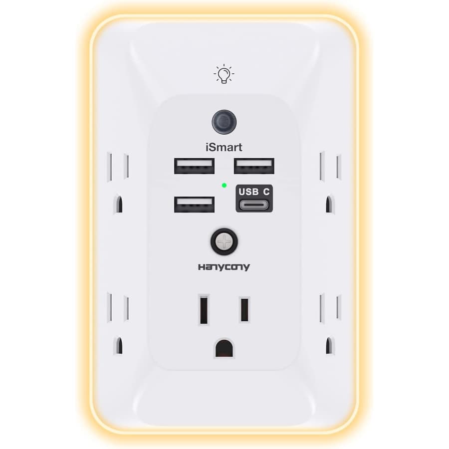 10-in-1 Outlet Extender with Night Light: $9.99