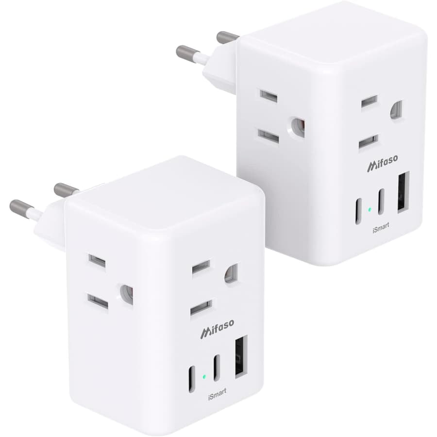 Mifaso European Travel Plug Adapter 2-Pack: $13 Mifaso European Travel Plug Adapter 2-Pack: $13