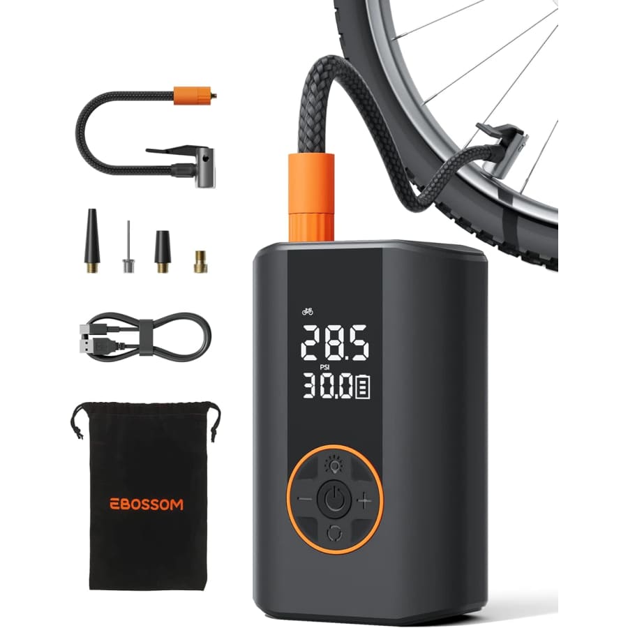 Ebossom 150 PSI Tire Inflator Portable Air Compressor Bike Pump: $14.49 Ebossom 150 PSI Tire Inflator Portable Air Compressor Bike Pump: $14.49