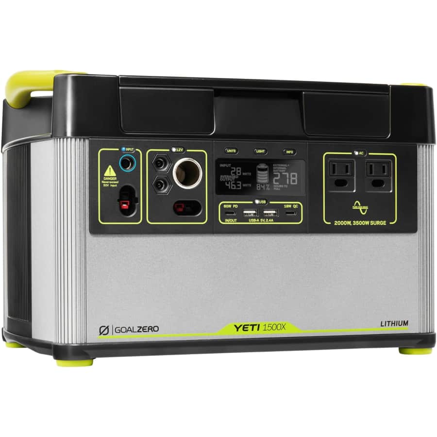 Goal Zero Yeti 1500X Rechargeable Solar Generator: $780 Goal Zero Yeti 1500X Rechargeable Solar Generator: $780