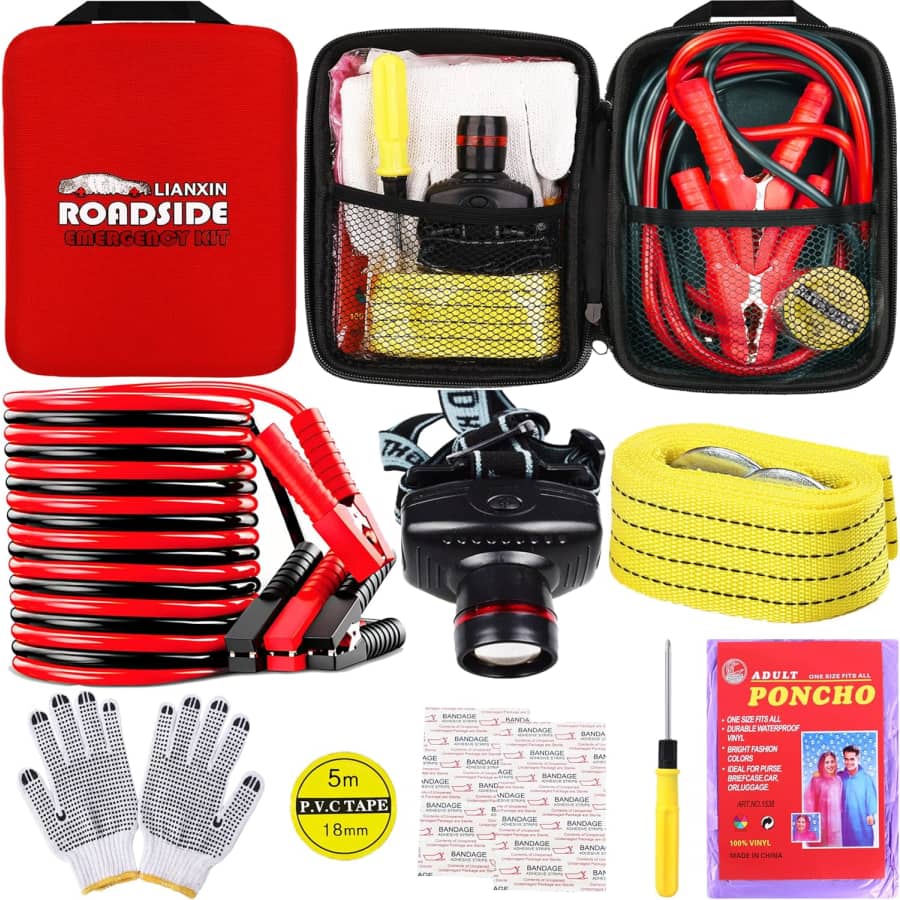 12-Piece Car Roadside Emergency Kit: $18 12-Piece Car Roadside Emergency Kit: $18