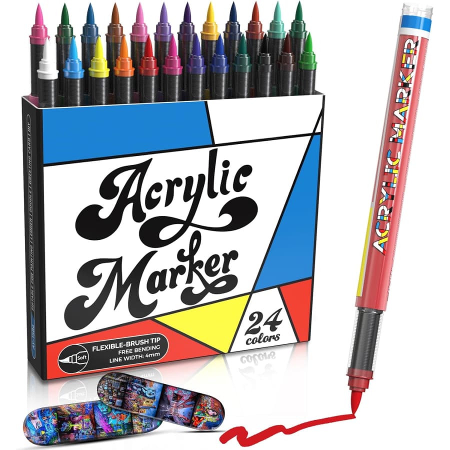 Alchilalart Acrylic Paint Markers 24-Pack: $9.99