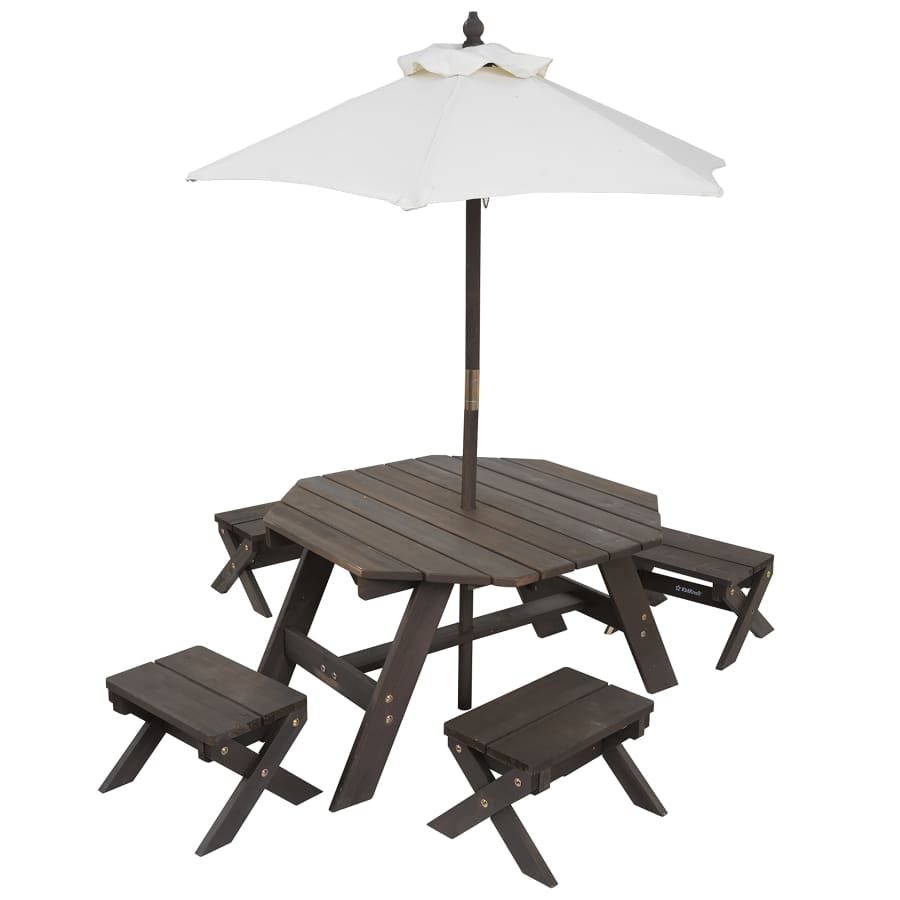 KidKraft Wooden Table and Stool Set with Umbrella for Kids: $139.99 KidKraft Wooden Table and Stool Set with Umbrella for Kids: $139.99