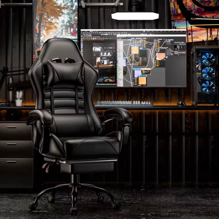 Ergonomic Racing Style Gaming Chair with Footrest: $61.58 Ergonomic Racing Style Gaming Chair with Footrest: $61.58