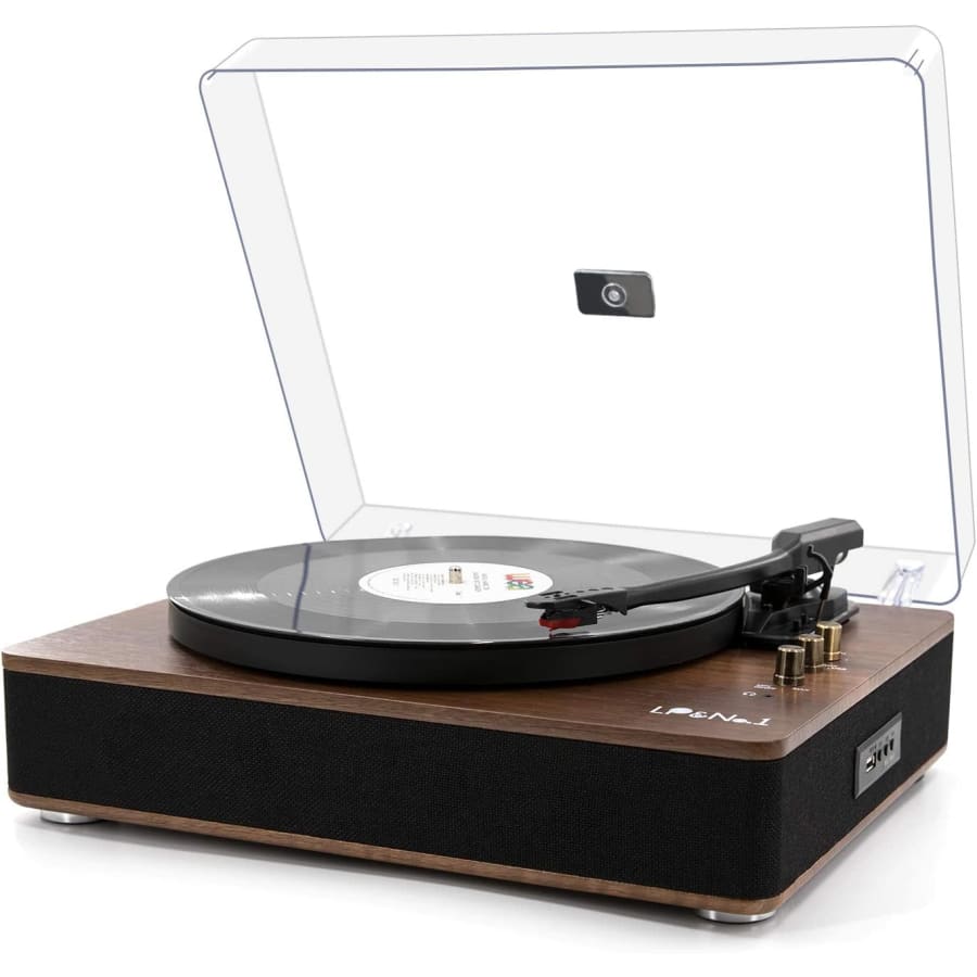 LP&No.1 Belt-Drive Turntable with Stereo Speakers: $104