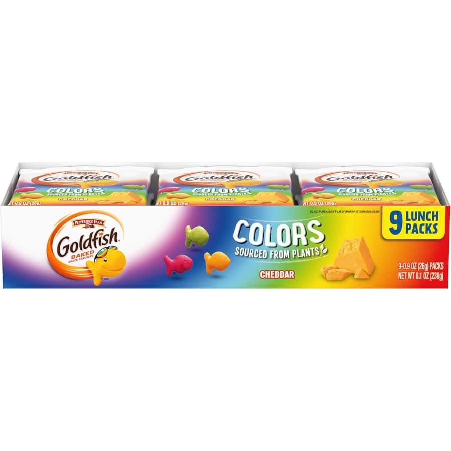 Goldfish Colors Cheddar Crackers 9-Count Tray: $4.83 via Sub & Save Goldfish Colors Cheddar Crackers 9-Count Tray: $4.83 via Sub & Save