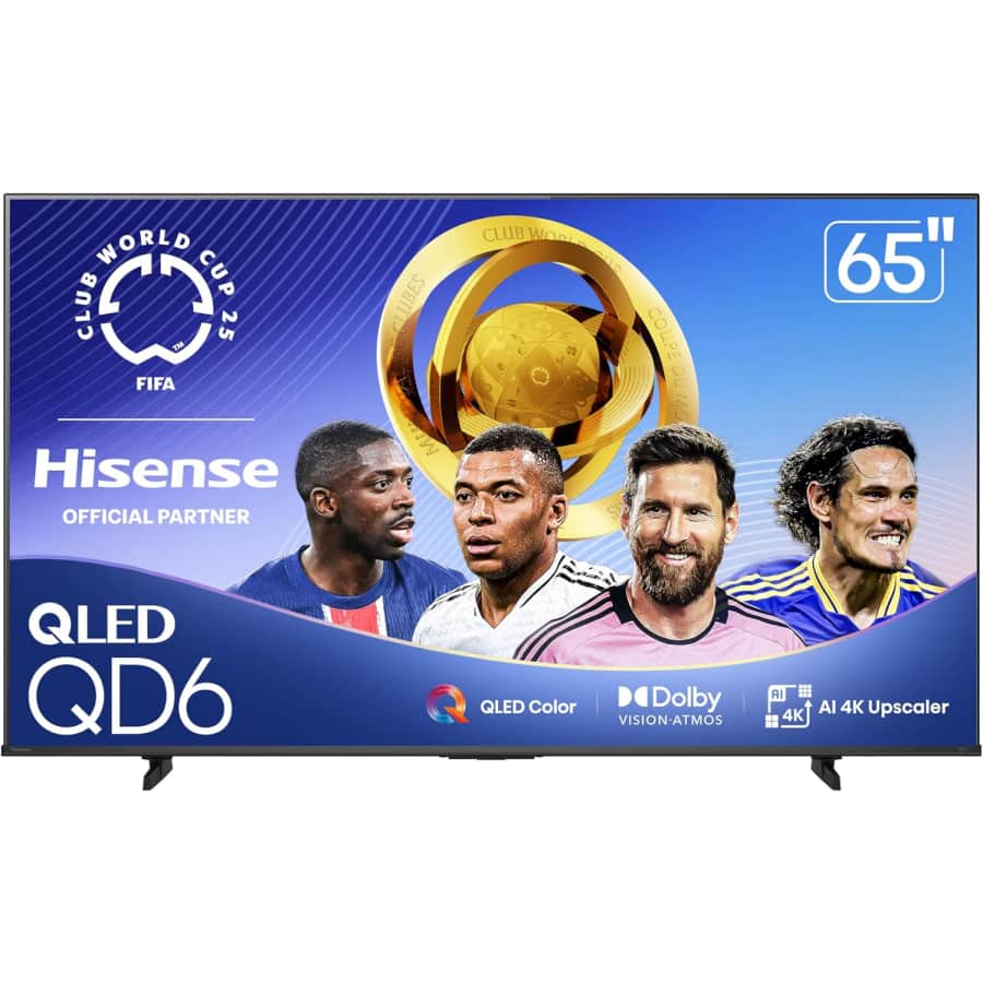 Hisense QD6 Series 65QD6QF 65" 4K HDR QLED UHD Smart TV: $379