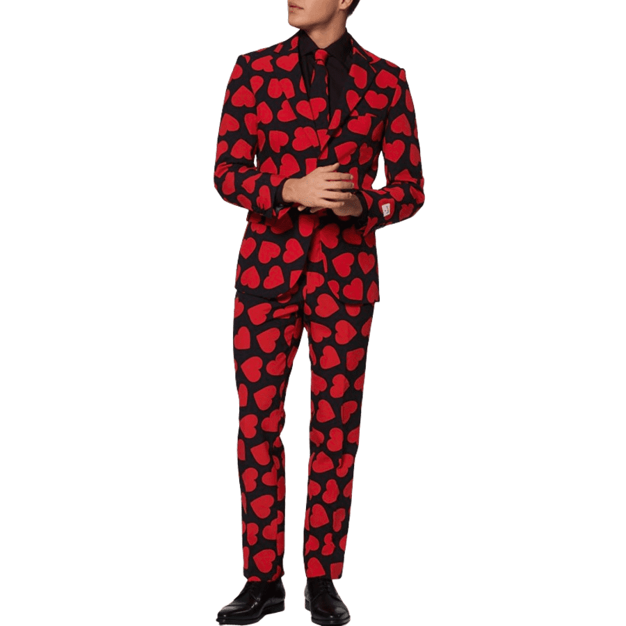 OppoSuits Men's King of Hearts 3-Piece Tuxedo Set: $100 OppoSuits Men's King of Hearts 3-Piece Tuxedo Set: $100